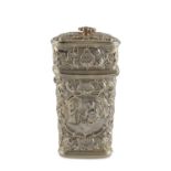 Rare BOX In Silver, EARLY 20TH CENTURY entirely embossed with floral motifs and centered by reserves