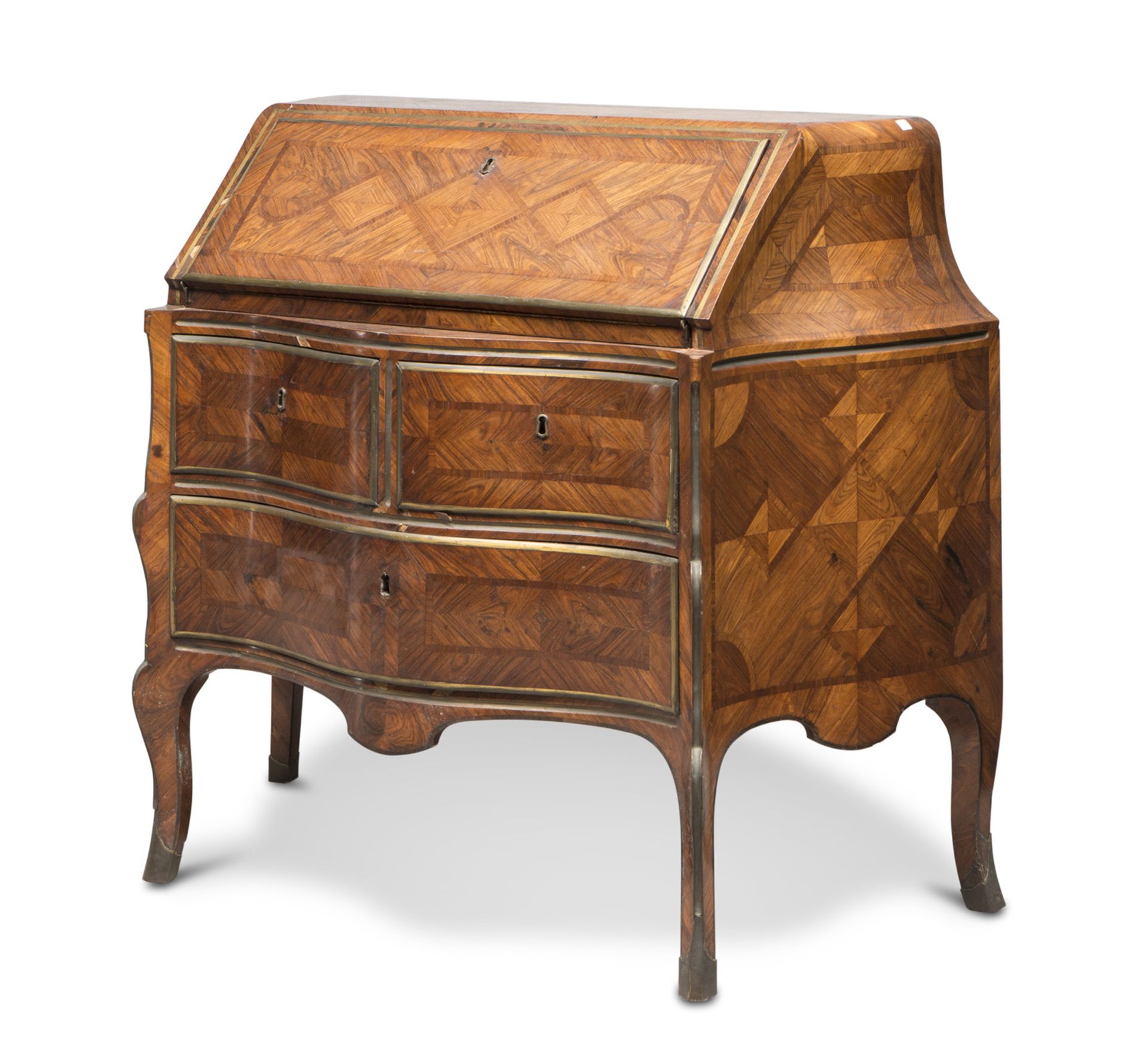 RARE FLIP TOP CABINET IN VIOLET WOOD, PROBABLY ROME 18TH CENTURY moved front with two small