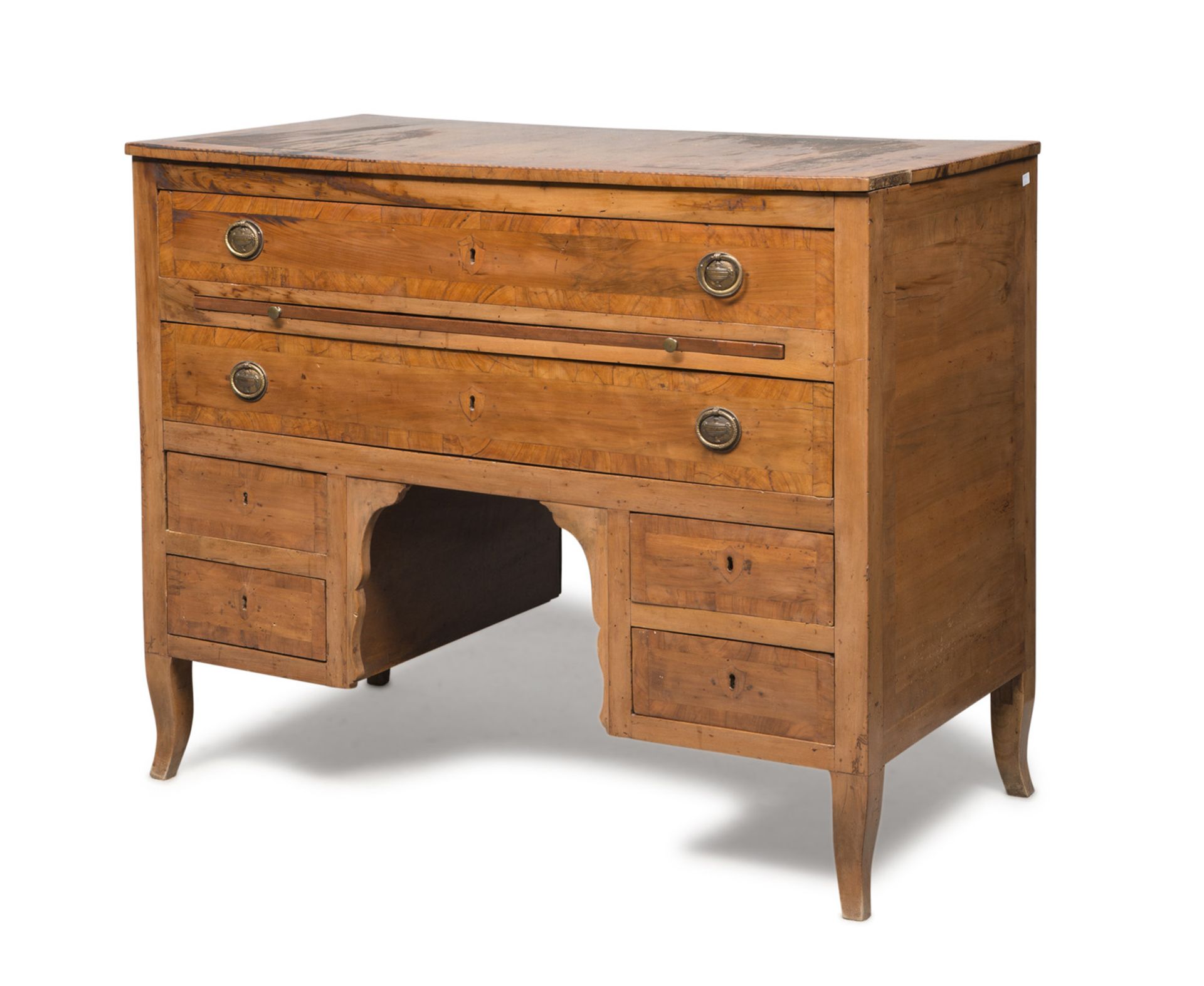 RARE WRITING DESK IN CHERRY TREE, PROBABLY TUSCAN, LATE 18TH CENTURY with reserves in rosewood and