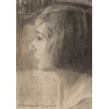 IVAN SILYCH GORIUSHKIN-SOROKOPUDOV (Russia 1873 - 1954) WOMAN'S PROFILE Pencil on paper, cm. 32 x 23