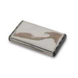 SMALL SNUFFBOX IN SILVER, PUNCH UNITED KINGDOM EARLY 20TH CENTURY black enameled sides with