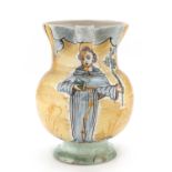 MAIOLICA JUG, MARCHE 19TH CENTURY in polychromy, front decorated with the figure of Saint Anthony of