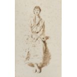 ITALIAN PAINTER, LATE 19TH CENTURY DONNA'S FIGURE Ink on paper cm. 36,5 x 22 Not signed Frame in