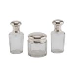 Three Toilet Bottles In Glass and Silver, Punch Kingdom Of italia EARLY 20TH CENTURY Title 800/1000.