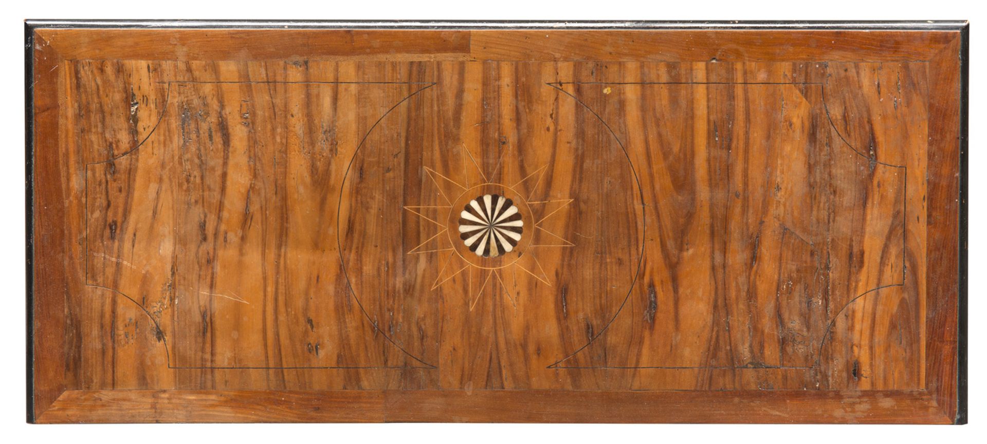 RARE BEAUTIFUL TALLBOY IN WALNUT AND BRIAR WALNUT, VENETIAN, 18TH CENTURY edges in ebonized wood and - Image 2 of 2