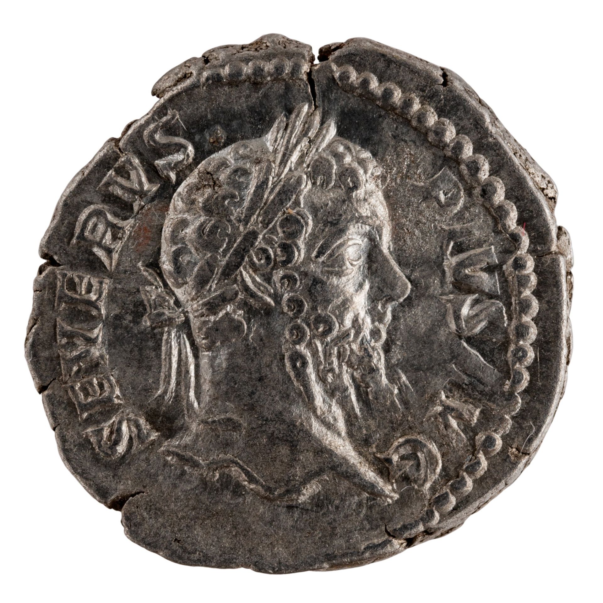 IMPERO ROMANO Septimius Severus AR Denarius. 205 AD. SEVERVS PIVS AVG, laureate head right / P M