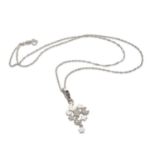 CHOKER PASQUALE BRUNI in white gold 18 kts., pendant with diamond-studded star-shaped elements and