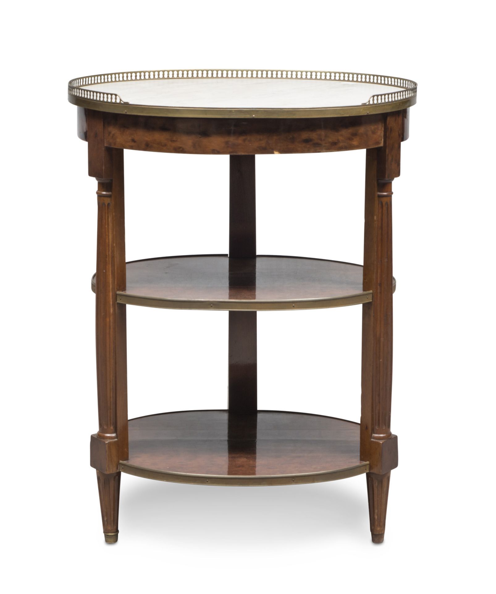 SMALL ETAGERE TABLE IN MAHOGANy, FRANCE END OF THE LUIGI XVI PERIOD of oval shape with top in