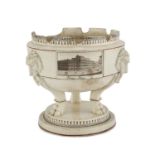 RARE IMPORTANT COOLING VESSEL IN EARTHENWARE, ROYAL MANUFACTURE FERDINANDEA 1790-1800 in white,