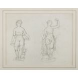 SCIPIONE TADOLINI (Rome 1822 - 1892) STUDY OF SCULPTURE STUDIES OF SCULPTURES Two pencils on