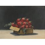 ALBERTO ZIVERI (Roma 1908 - 1990) Fragole, 1955 Olio su tela, cm. 24 x 34 Tracce della firma in alto