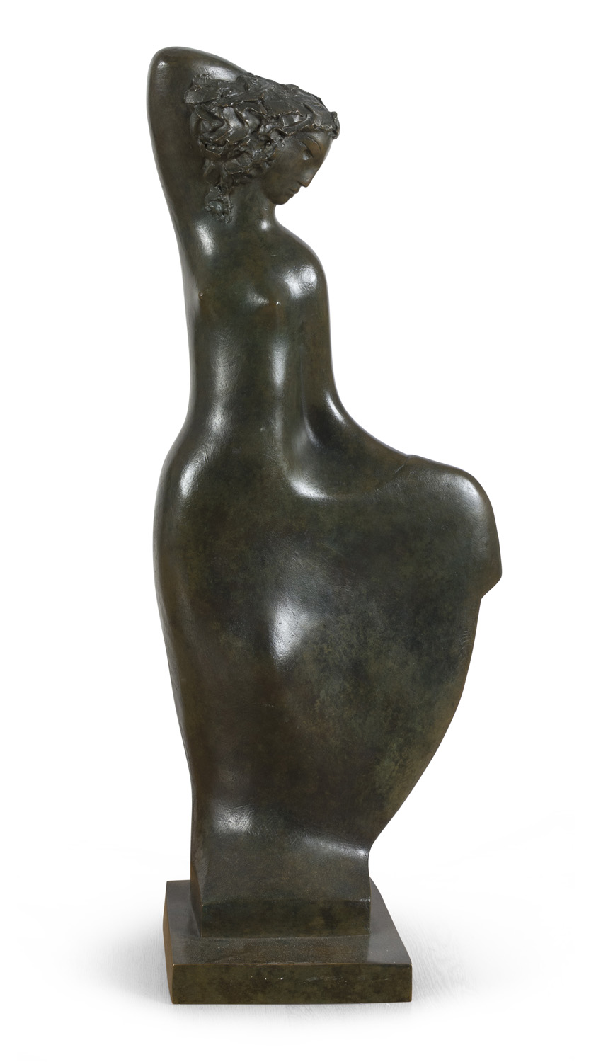 EDOUARD CAZAUX (Cauneille 1889-La Varenne 1974) Femme nue à la draperie Grande scultura in bronzo,