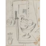 SANTE MONACHESI (Macerata 1910- Roma 1991) Composizione, 1939 Matita su carta, cm. 26 x 20 Firma e