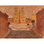 CARLO QUAGLIA (Terni 1903 - Roma 1970) Piazza di Spagna Olio su cartoncino, cm. 23,5 x 32 Non