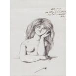 ANTONIO BUENO (Berlino 1918 - Firenze 1984) Ritratto di donna China su carta, cm. 22 x 14 Firma e