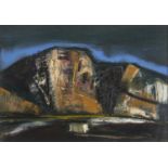 SALVATORE PROVINO (Bagheria 1943) Paesaggio notturno, 1966 circa Olio su tela, cm.35 x 50 Firma in