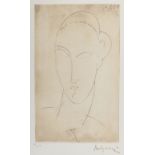 AMEDEO MODIGLIANI D'APRES (Livorno 1884 - Parigi 1920) Volti e figure Sei litografie, ex. 54/99