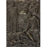 PERICLE FAZZINI (Grottammare 1913 - Roma 1987) Dante incontra Virgilio Altorilievo in bronzo, ex.