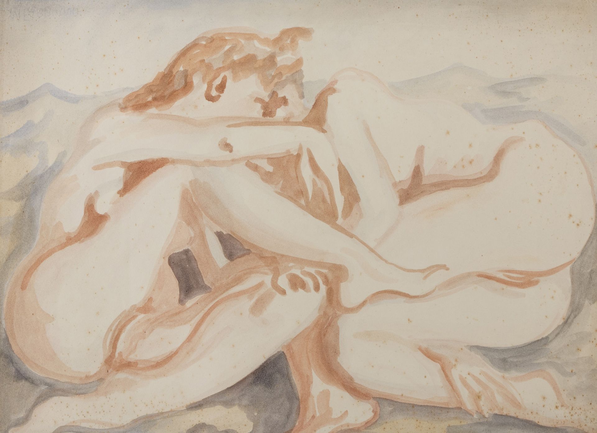 CARLO LEVI (Torino 1902 - Roma 1975) Nudi femminili, 1938 ca. Acquerello su carta, cm. 47,5 x 66,5