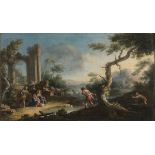 NICOLA VISO (active in Naples, 18th century) Rest during the flight into Egypt Oil on canvas, cm.