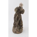 REMAIN OF SCULPTURE OF SAINT IN PLASTER, 19TH CENTURY in brown and polychrome enamel, representing