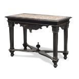 BEAUTIFUL TABLE WITH TOP IN SCAGLIOLA, PROBABLY ROME, 18TH CENTURY top decorated with motifs of