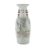 BIG PORCELAIN VASE IN POLYCHROME ENAMELS, CHINA 20TH CENTURY decorated with representation of