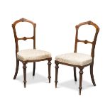 PAIR OF CHAIRS IN MAHOGANY, ENGLAND LATE 19TH CENTURY with inlays in satin wood and ebony. Conic