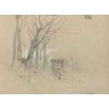 ITALIAN PAINTER, 19TH CENTURY Landscape Pencil on paper, cm. 21 x 28 Signed 'C. Tallone ', bottom