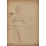 FRANCESCO DIDIONI (Milan 1839 - Stresa 1895) Lady's portrait Ink on paper, cm. 18 x 13 Signature
