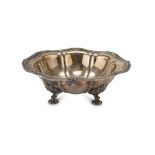 SMALL SILVER BASIN, PUNCH SAINT PETERSBURG 1844 to gilded ground, with edge chiseled to scrolls