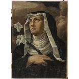 CENTRAL ITALIAN PAINTER, 17TH CENTURY Saint Chiara Oil on canvas, cm. 61 x 43,5 Conditions of the