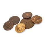 SIX COMMEMORATIVE MEDALS in bronze to be classified. Maximum diameter cm. 7,7 SEI MEDAGLIE