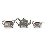 TEA SERVICE IN SILVER, PUNCH EDINBURGH 1822