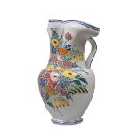 A BIG CERAMIC PITCHER, BRAND BUONTEMPO EARLY 20TH CENTURY in white and polychrome enamel decorated