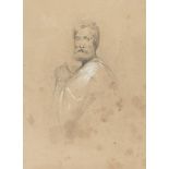 ITALIAN PAINTER, 19TH CENTURY Study of portrait Pencil and white lead on paper, cm. 24 x 18 Not
