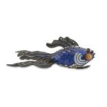 CLOISONNÉ SCULPTURE, CHINA 20TH CENTURY representing a tropical fish with articulated body. Measures