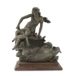 FRENCH SCULPTOR, LATE 19TH CENTURY The vague Bronze with burnished patina, cm. 55 x 53 x 33 Base