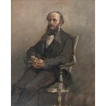 ANTONIO PASCUTTI (Trieste 1832 - Venice 1892) Portrait of seated man Oil on canvas, cm. 19 x 15
