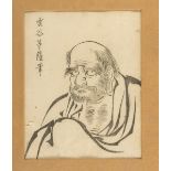 TIGAN UNKONU, follower of (Japan 1547 - 1618) PORTRAIT OF THE DARUMA Reproduction of polychrome