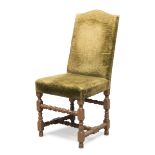 WALNUT CHAIR, 18TH CENTURY with high back. Measures cm. 107 x 49 x 50. SEDIA IN NOCE, XVIII SECOLO