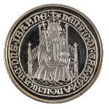MEDAL, GREAT BRITAIN 1489 in 925 sterling, Henry VII gold sovereign. Reproduction. With certified of