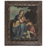 FLORENTINE PAINTER, 16TH CENTURY Virgin with the Child and Infant Saint John Oil on canvas, cm. 92 x