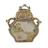 MAIOLICA CONTAINER, CAMPANIAN WORKSHOP, PROBABLY VIETRI EARLY 19TH CENTURY in polychrome enamels,