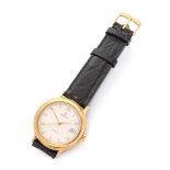 MEN'S WRIST WATCH, BRAND ZENITH in gilded steel, dial color champagne, applied indexes, date window,