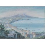 NEAPOLITAN PAINTER, LATE 19TH CENTURY Naples seen from Posillipo Gouache on paper, cm. 35 x 47