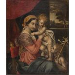 Florentine painter, LATE XVI, EARLY 17TH CENTURY Virgin with his/her Child and Infant Saint John Oil