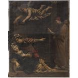 ROMAN PAINTER, 17TH CENTURY The death of Saint Cecilia, after Domenichino Oil on canvas, cm. 112 x
