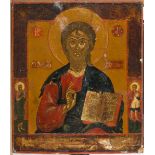 RUSSIAN SCHOOL, 18TH CENTURY Christ pantocrator Tempera on panel, cm. 34 x 29 Conditions of the