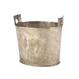 SILVER ICE BUCKET, PUNCH FLORENCE 1934/1944 smooth oval body. Silversmith Fabbrica argenterie